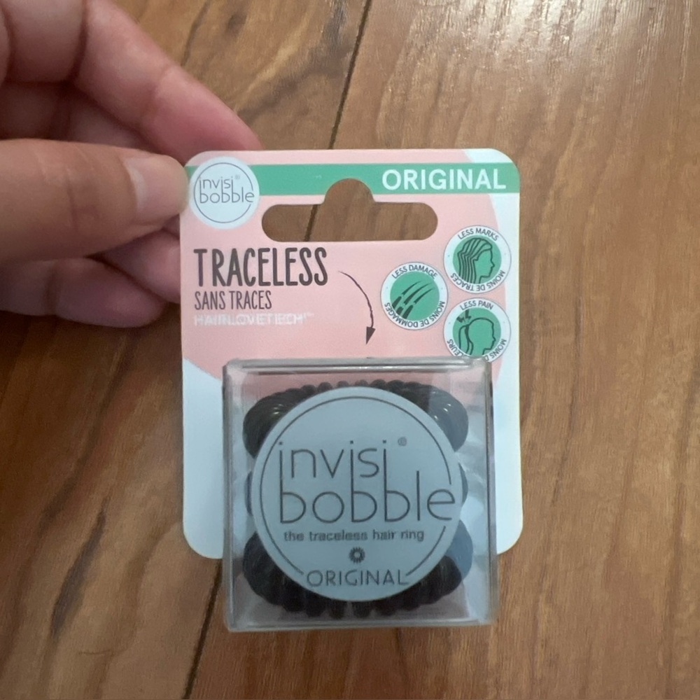Invisibobble Traceless Hair Ring Lot 5 Pack Black Clear Brown Ponytail 26 pieces - Picture 3 of 6